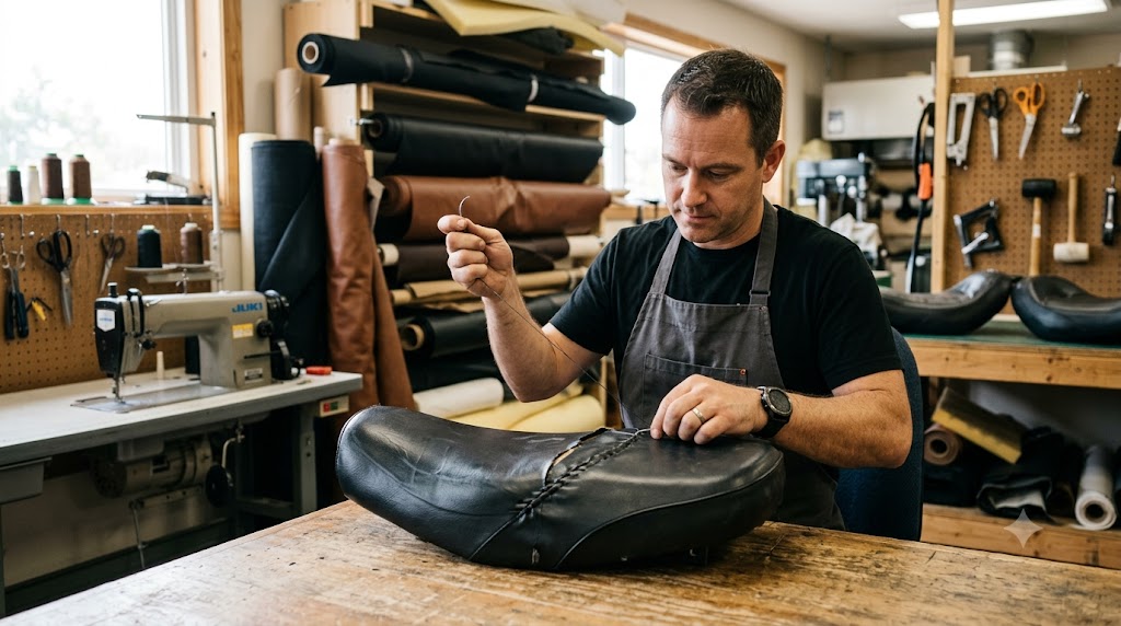 Motorcycle seat repair Oshawa Ontario