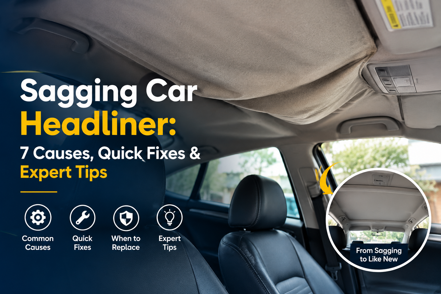 Sagging Car Headliner: 7 Causes, Quick Fixes & Expert Tips